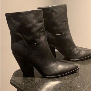 Black leather boot